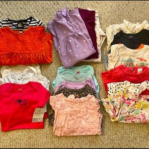 EUC Huge Lot of Baby Girls Fall/Winter Clothes, Size 12 Months, 50+ Items!